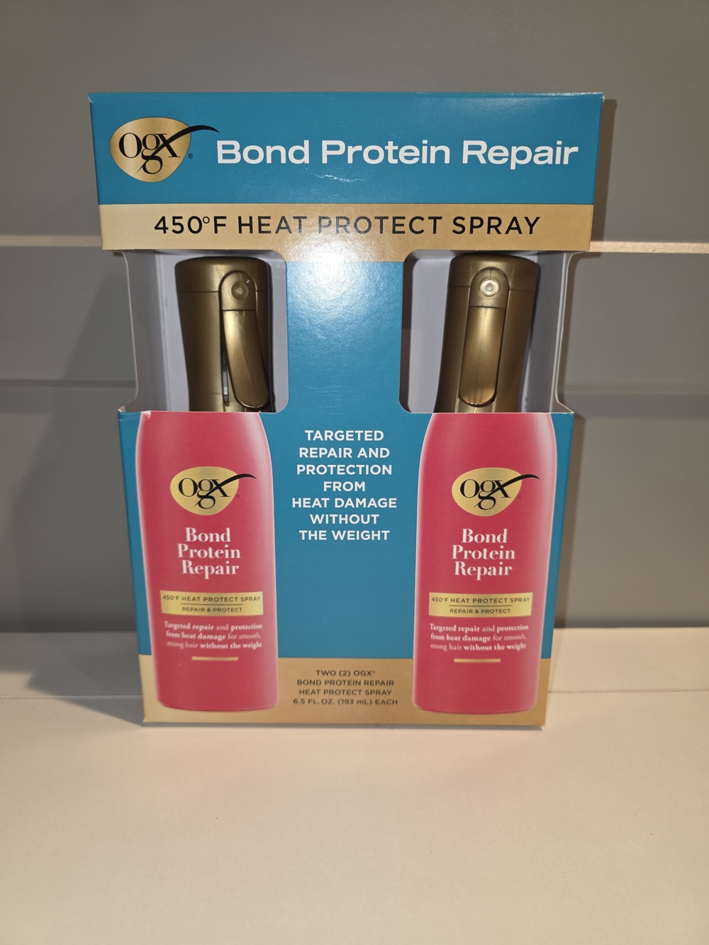 OGX Bond Protein Repair 450°F Heat Protect Spray - Pink (2-Pack)